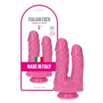 Caino e Abele Pink 6" Italian Cock – Podwójne Dildo z Przyssawką