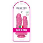 Caino e Abele Pink 6" Italian Cock – Podwójne Dildo z Przyssawką