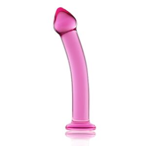 Dildo 7.5" Glass Romance Pink – Zmysłowa Szklana Zabawka w Kolorze Różowym
