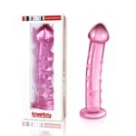 Dildo 7.5" Glass Romance Pink – Zmysłowa Szklana Zabawka z Wygiętym Trzonem