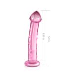 Dildo 7.5" Glass Romance Pink – Zmysłowa Szklana Zabawka z Wygiętym Trzonem