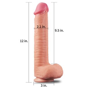 Love Toy – Realistyczne Dildo z Dwuwarstwowego Silikonu 12''
