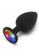 Plug Rainbow Diamond Booty Jewel L Black