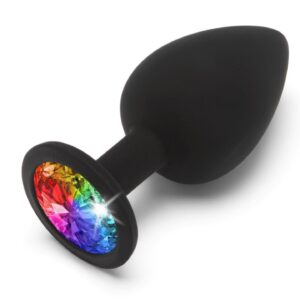 Plug Rainbow Diamond Booty Jewel L Black