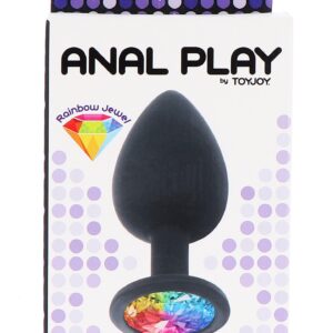 Plug Rainbow Diamond Booty Jewel L Black