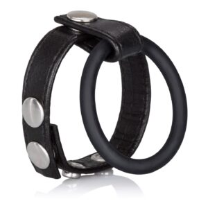 Pierścień erekcyjny Large Leather Ball Spreader Black