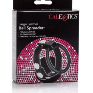 Pierścień erekcyjny Large Leather Ball Spreader Black