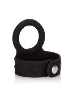 Pierścień erekcyjny 3-Snap Scrotum Ring - Medium Black