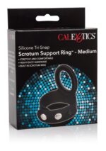Pierścień erekcyjny 3-Snap Scrotum Ring - Medium Black