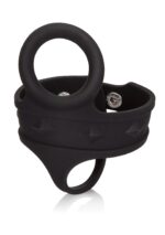 Pierścień erekcyjny Silicone 3-Snap Ball Spreader Black