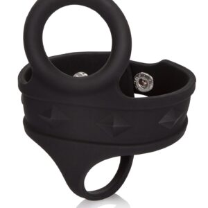 Pierścień erekcyjny Silicone 3-Snap Ball Spreader Black