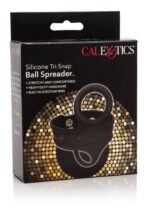 Pierścień erekcyjny Silicone 3-Snap Ball Spreader Black