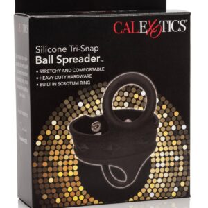 Pierścień erekcyjny Silicone 3-Snap Ball Spreader Black