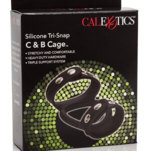 Pierścień erekcyjny Silicone Tri-Snap C & B Cage Black