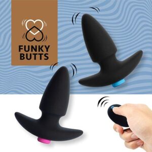 Zestaw wibrujących korków analnych dla par FunkyButts Remote Controlled Butt Plug
