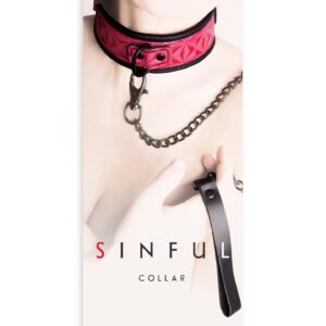 SINFUL COLLAR PINK – ciężka smycz