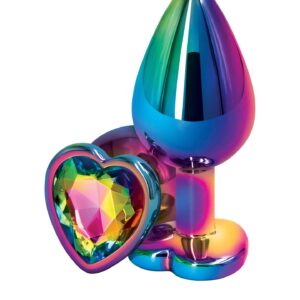 Chromowane Zabawki Analne Mulitcolor Heart M
