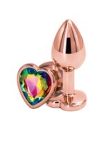 Chromowane Zabawki Analne Rose Gold Heart s Multicolor