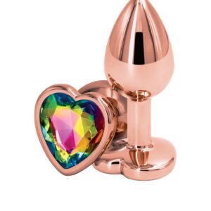 Chromowane Zabawki Analne Rose Gold Heart s Multicolor