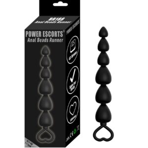 Plug-Power Escorts - Anal Beads Runner - Silicone-Black