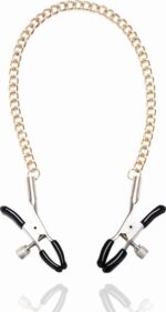 Klipsy na sutki ze złotym łańcuszkiem Kinky Pleasure - Golden chain