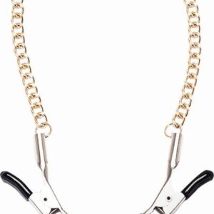 Klipsy na sutki ze złotym łańcuszkiem Kinky Pleasure - Golden chain