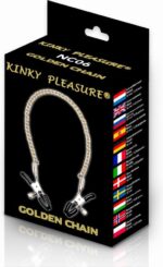 Klipsy na sutki ze złotym łańcuszkiem Kinky Pleasure - Golden chain