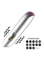 Wibrator Pocisk USB – Rechargeable Powerful Bullet Vibrator (20 Funkcji) – Silver