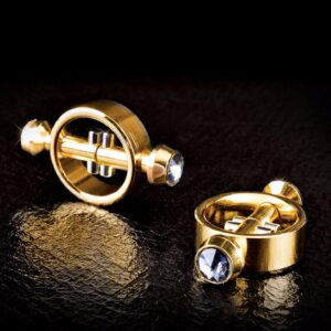 Luksusowe zaciski magnetyczne na sutki w kolorze złotym