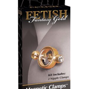 Luksusowe zaciski magnetyczne na sutki w kolorze złotym