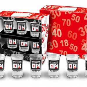 Zestaw 6 kieliszków 35 ml - Na 18 urodziny