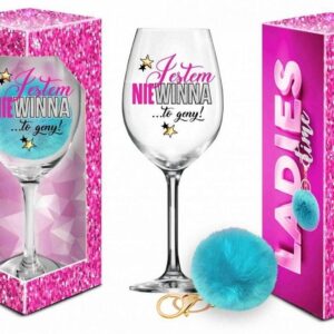 Kieliszek do wina Signoria 700ml + pompon - Jestem niewinna
