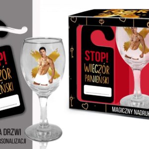 Zestaw kieliszek do wina z zawieszką na drzwi