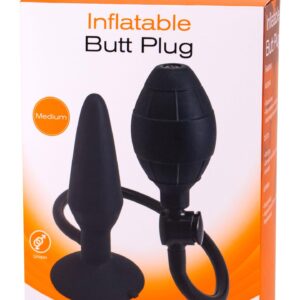 Pompowany Plug Analny Inflatable Butt Plug M Black
