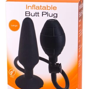 Pompowany Plug Analny Inflatable Butt Plug L Black