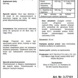 Afrodyzjak w kroplach Hiszpańska mucha - GOLD strong- 30ml