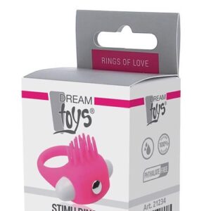 Wibrujący pierścień erekcyjny RINGS OF LOVE SILICONE STIMU RING PINK