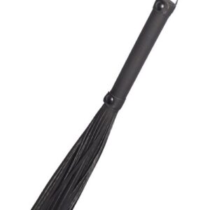 Czarny flogger ze skórzanymi paskami BLAZE
