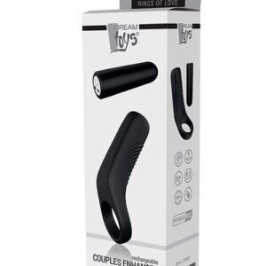 Wibrujący pierścień erekcyjny RINGS OF LOVE COUPLES ENHANCER BLACK