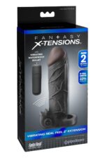 Nakładka na penisa FANTASY X-TENSIONS VIBRATING REAL FEEL 2 INCH EXTENSION BLACK