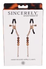 Bursztynowe klamry na sutki SINCELERY