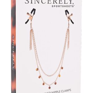 Bursztynowy naszyjnik z klamrami na sutki SINCELERY