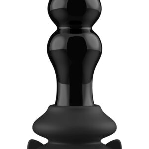 Szklany plug analny Rimly - With Suction Cup and Remote - 10 Speed - Black