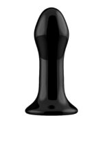 Szklany plug analny Pluggy - With Suction Cup and Remote - 10 Speed - Black