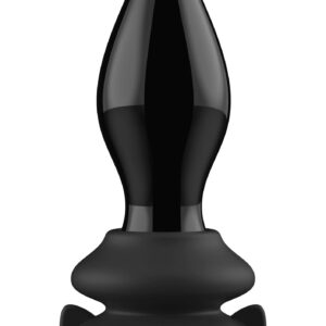 Szklany plug analny Stretchy - With Suction Cup and Remote - 10 Speed - Black