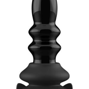 Szklany plug analny Ribbly - With Suction Cup and Remote - 10 Speed - Black