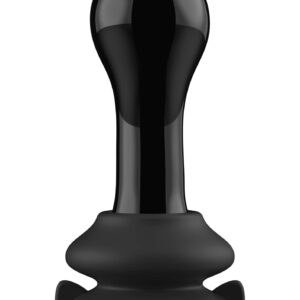 Szklany plug analny Globy - With Suction Cup and Remote - 10 Speed - Black