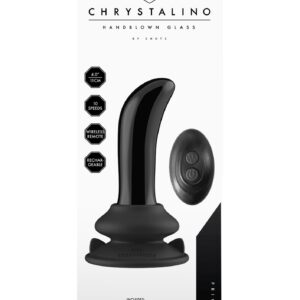 Szklany plug analny Prickly - With Suction Cup and Remote - 10 Speed - Black
