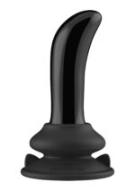Szklany plug analny Prickly - With Suction Cup and Remote - 10 Speed - Black