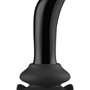 Szklany plug analny Prickly - With Suction Cup and Remote - 10 Speed - Black